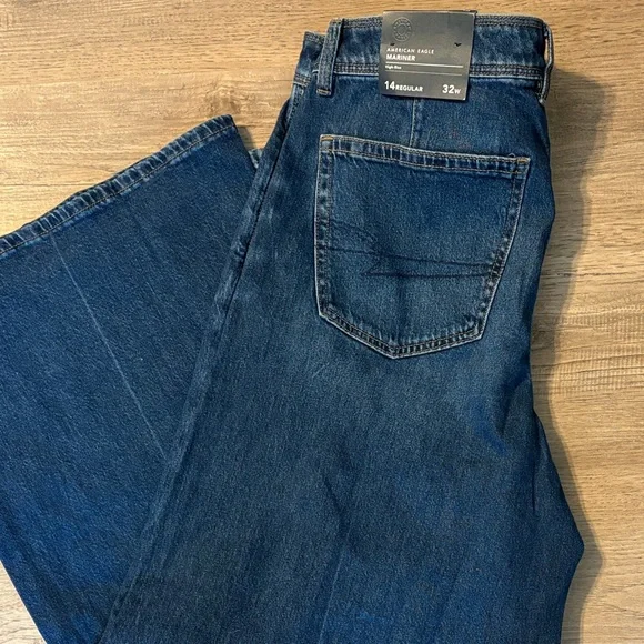 American Eagle Outfitters Dark Blue Flare Jeans - Picture 2 of 3